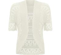 WearAll Womens Plus Size Crochet Knitted Short Sleeve Ladies Open Cardigan Top Sizes 16-20