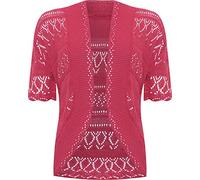 WearAll Womens Plus Size Crochet Knitted Short Sleeve Ladies Open Cardigan Top Sizes 16-20