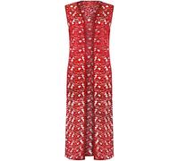 WearAll Women's Plus Size Floral Lace Open Long Sleeveless Top Cardigan - Red - 14