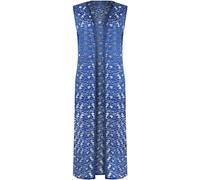 WearAll Women's Plus Size Floral Lace Open Long Sleeveless Top Cardigan - Royal Blue - 18