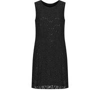 WearAll Womens Plus Size Floral Lace Sequin Ladies Sleeveless Party Dress - Black - 20-22