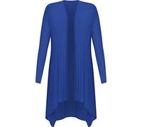 WearAll Women's Plus Size Hank Hem Long Sleeve Open Waterfall Cardigan - Black - 26-28