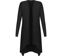 WearAll Women's Plus Size Hank Hem Long Sleeve Open Waterfall Cardigan - Mocha - 16