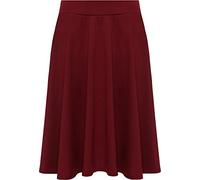 WearAll Womens Plus Size Plain Flared Elastic Waist Ladies Short Skater Skirt - Sizes 14-28