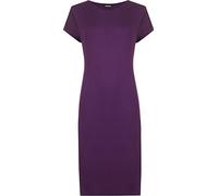 WearAll Womens Plus Size Plain Short Sleeve Stretch Ladies Jersey Midi Dress 16-26