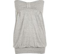 WearAll Womens Plus Size Plain Strapless Sleeveless Ladies Long Boob Tube Top - Grey - 16-18