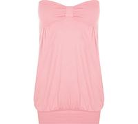 WearAll Womens Plus Size Plain Strapless Sleeveless Ladies Long Boob Tube Top - Pink - 24-26