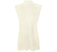 WearAll Womens Plus Size Plain Turtle Neck Sleeveless Ladies Top Cream 12-14