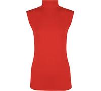 WearAll Womens Plus Size Plain Turtle Neck Sleeveless Ladies Top - Red - 16-18