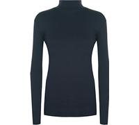 WearAll Women's Plus Size Polo Neck Long Sleeve Ladies Stretch Bodycon Top Navy Blue 24-26