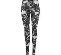 WearAll Womens Plus Size Print Pattern Stretch Full Long Ladies Leggings - Skull Roses - 12/14
