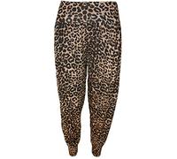 WearAll Womens Plus Size Printed Pattern Ladies Long Harem Pants Trousers - Leopard - 12/14