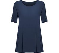 WearAll Womens Plus Size Scoop Neck Short Sleeve Flared Ladies Long Plain Top Sizes 14-28