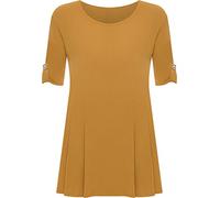 WearAll Womens Plus Size Scoop Neck Short Sleeve Flared Ladies Long Plain Top Sizes 14-28