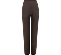 WearAll Womens Plus Size Stretch Ribbed Trousers Ladies Straight Leg Pants - Brown - 12-14