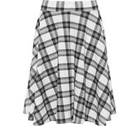 WearAll Womens Plus Size Tartan Check Print Elastic Ladies Short Skater Skirt White - 26-28