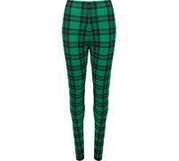 WearAll Womens Plus Size Tartan Check Print Ladies Long Stretch Leggings Pants - Green - 20-22