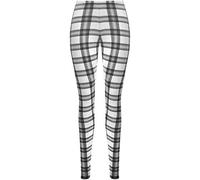 WearAll Womens Plus Size Tartan Check Print Long Ladies Stretch Pants Leggings - White - 12-14