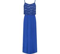 WearAll Women's Plus Strappy Layered Floral Lace Print Sequin Maxi Dress Ladies Full Length - Blue - 14