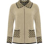 WearAll Women's Plus Womens Long Sleeve Knitted Cardigan Ladies Zip Pocket Leopard Collar Jumper Jacket - Stone Cream - 24-26