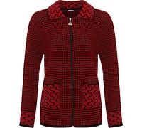 WearAll Women's Plus Womens Long Sleeve Knitted Cardigan Ladies Zip Pocket Leopard Collar Jumper Jacket - Red - 8-10