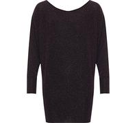 WearAll Women's Plus Womens Off Shoulder Glitter Sparkle Stretch Long Sleeve Ladies Batwing Top - Purple - 18