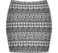 WearAll Womens Print Ladies Stretch Bodycon Elasticated Jersey Short Mini Skirt - Small Aztec - 12-14