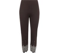 WearAll Womens Sequin Leggings Ladies Stretch Elasticated Silver Gold Pants Dark Brown 16/18