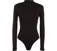 WearAll Womens Turtle Neck Bodysuit Ladies Long Sleeve Stretch Leotard Top - Black 8/10