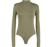 WearAll Womens Turtle Neck Bodysuit Ladies Long Sleeve Stretch Leotard Top - Khaki 8/10