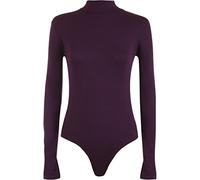 WearAll Womens Turtle Neck Bodysuit Ladies Long Sleeve Stretch Leotard Top - Purple 8/10