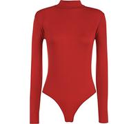 WearAll Womens Turtle Neck Bodysuit Ladies Long Sleeve Stretch Leotard Top - Red 8/10