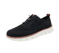 Wearbreeze Shoes for Men, Casual Sneakers Oxfords Lace-Up Lightweight Walking Shoes, Sneakers Business Casual Walking (Black,7)