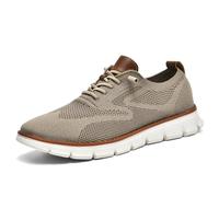 Wearbreeze Shoes for Men, Oxfords Lace - Up Lightweight Casual Tennis Walking Shoes, Mesh Dress Sneakers for Everyday Wear (Khaki,48)