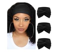 Weardear Headbands for Women Cute Outdoor Hair Bands Accessories Elastic Head Wrap Schwarz910 L