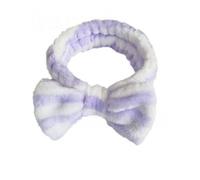 Weardear Women's Hairband Facial Care Spa Cosmetic Headband Elastic Bow Wash Band Makeup Purple White M 96