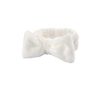 Weardear Women's Makeup Headband Elastic Bow Soft Wash Band Facial Care Spa Cosmetic Headband Fluffy Hairband and Wellness White J61 M