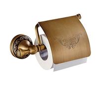 Weare Home Home Bathroom Accessories Retro Solid Copper Toilet Roll Holder and Tissue, Kitchen Paper, Minimal Classic with Carved Lid Bronze Coating Toilet Paper Holder