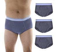 Wearever Incontinence Underwear for Men - Reusable & Washable Men's Bladder Control Briefs with Regular Absorbency - Leak Proof Underwear (Pack of 3) (Gray) (L)