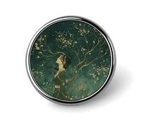 Wearing A Green Dress Round Badge Cute Brooch Hats Jackets Decor Personalized Lapel Pin Clothing Jewelry Accessories for Wedding Party Gift