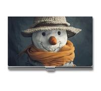 Wearing A Hat Business Card Holder Ultra Slim Business Card Case, Elegant Metal ID Case for Men & Women, Office, & Gifts