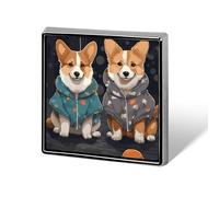 Wearing Clothes Corgi Dogs Button Pin Classic Cute Heart Shape Brooch Exquisite Fashionable Badge Elegant Lapel Pin Personalized Pins Button for Clothing Backpack Hat Jackets Decorate