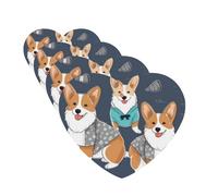 Wearing Clothes Corgi Dogs Car Air Freshener Cards Set of 4 Pieces Long Lasting Hanging Scented Cards for Bedroom Wardrobe Car Aromatherapy Tablets for Men Women Rearview Mirror Pendant