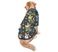Wearing Clothes Corgi Dogs Print Dog Hoodie For Medium To Large Dogs, Warm, Soft, Breathable Sweatshirt, Easy To Wear Jumper For Winter And Fall, Pet Coat Pullover