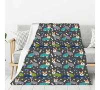 Wearing Clothes Corgi Dogs Print Lightweight Warm Blanket Soft Thick Blankets Bedroom Camping Living Room Traveling