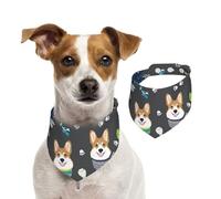 Wearing Clothes Corgi Dogs Print Pet Scarf Soft Comfortable Holiday Accessory For Christmas Warm Stylish Present