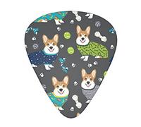 Wearing Clothes Corgi Dogs Printed Guitar Picks With Organizer Storage Box 0.46 0.71 0.96 Mm Includes Thin Medium Heavy For Bass Electric Acoustic Guitars Ukulele 12 Pack