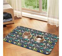 Wearing Clothes Corgi Dogs Printing Feeding Mat For Dogs Cats Pet Absorbent Leather Tablecloth 23.62in*15.75in Cat Dog