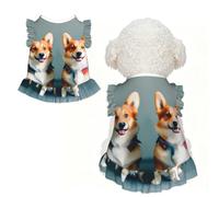 Wearing Clothes Cute Corgi Dogs Print Pet Breathable Sleeveless Skirt XL | Cats Puppy Chihuahua Yorkie Dachshund French Bulldog - Lightweight Tank Top Dog Shirt Soft Stretchy Vest