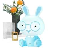 Wearing Glasses Rabbit Night Light - Cute Rabbit Lamp for Bedroom, Desk Lamp Decoration | Soft Night Lamp for Girls’ Bedrooms, Ideal Bedside Light for Dorms, Cozy Lighting for Relaxing and Sleeping